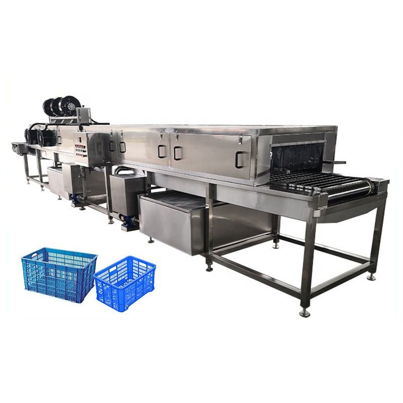 Industrial Diary Fish Meat Basket Washer / Bread Crate Washing Machine